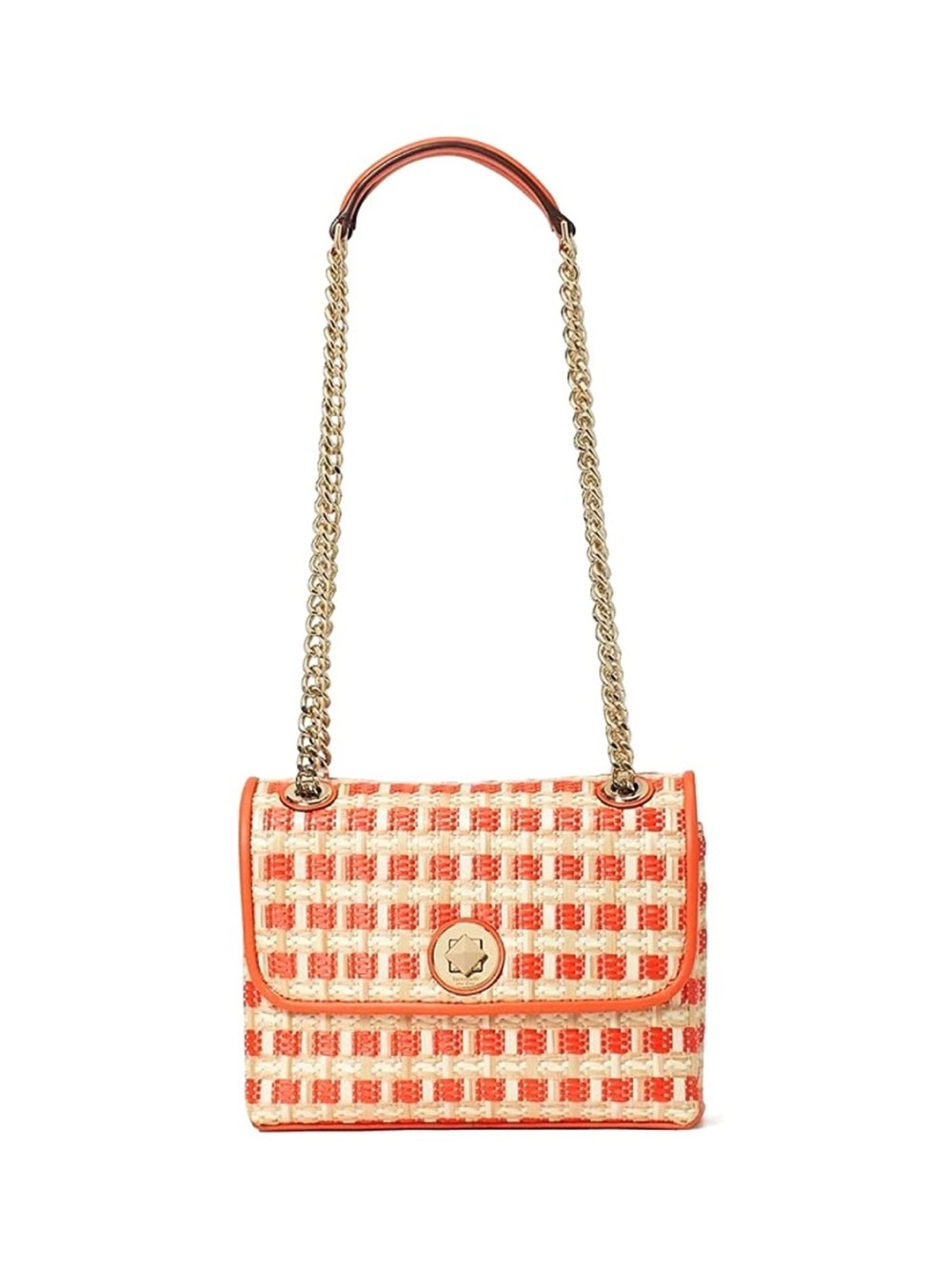 Kate Spade Natalia Woven Orange and Cream Shoulder Bag Crossbody